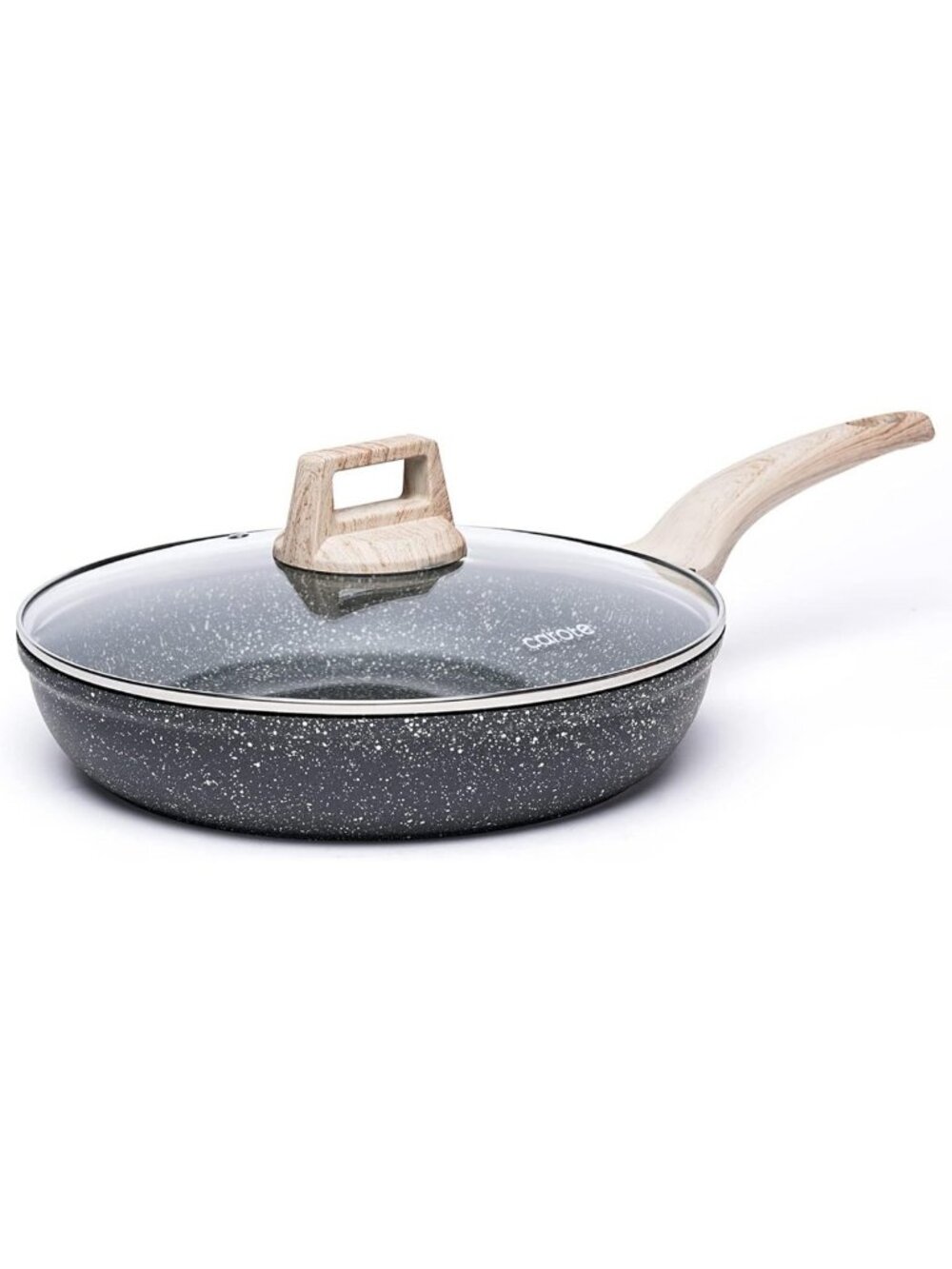10-Inch Non-Stick Granite Skillet with Glass Lid - Classic Frying Pan for Easy